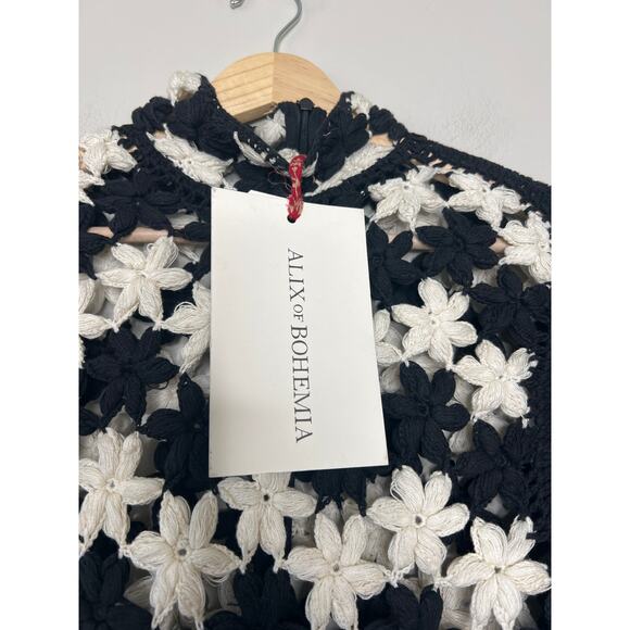 NWT Alix of Bohemia Romy Cotton Crochet Mini Dress Blue Mariner Size: Medium - Picture 5 of 9